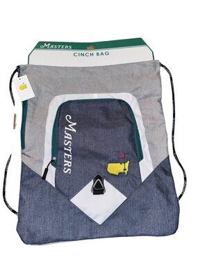 Masters Cinch Sack Augusta National Golf Club Zipper Drawstring Bag NEW